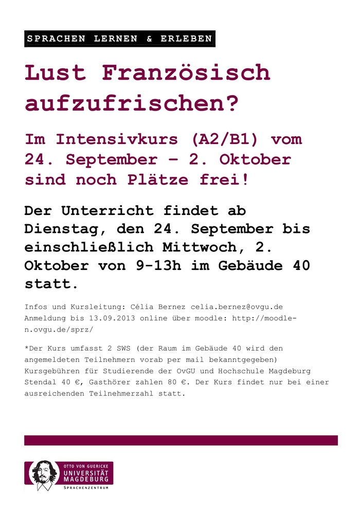 Französisch_Werbeplakat_Intensivkurs